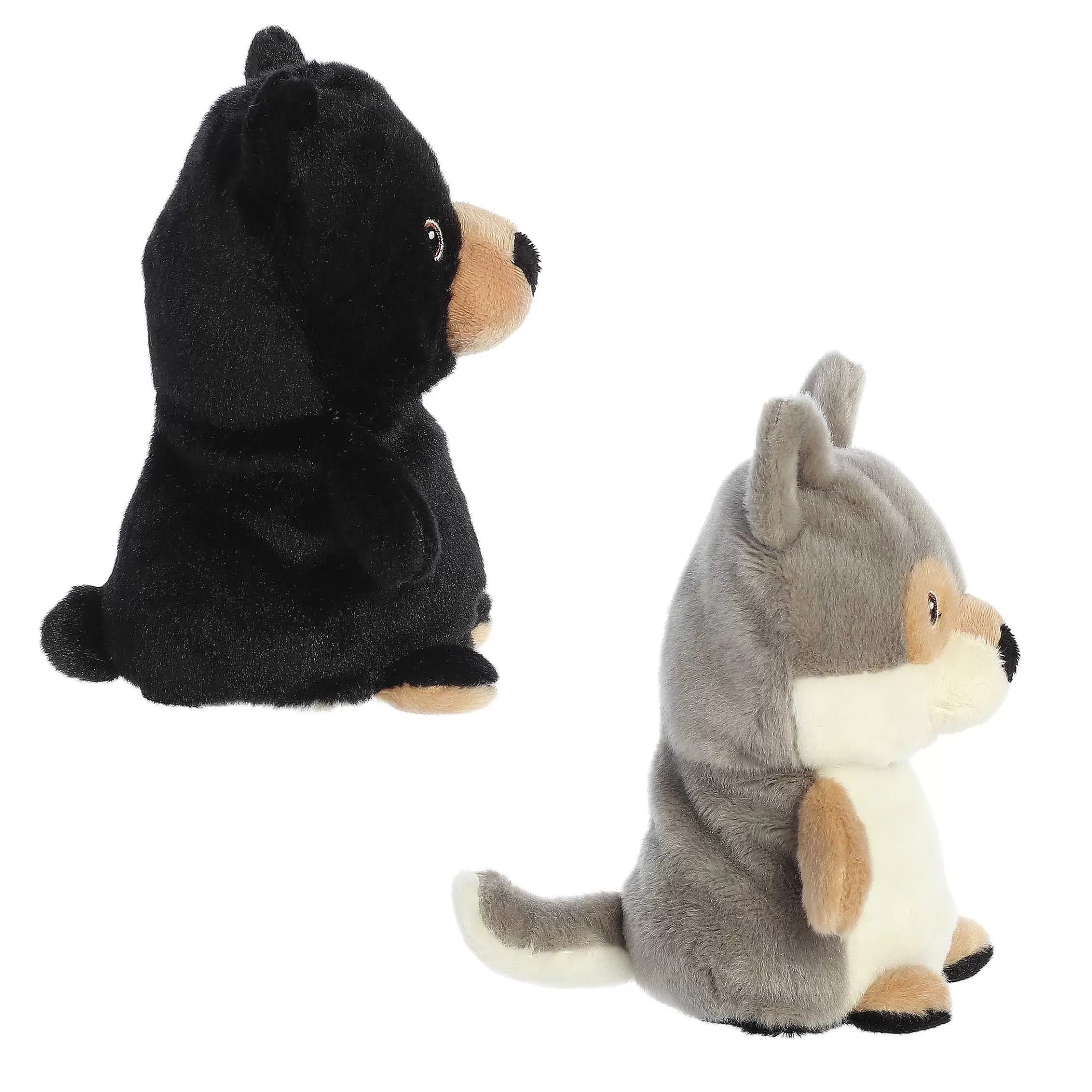Aurora® - Eco Nation - Reversible Eco Pairs - 6.5" Black Bear And Wolf