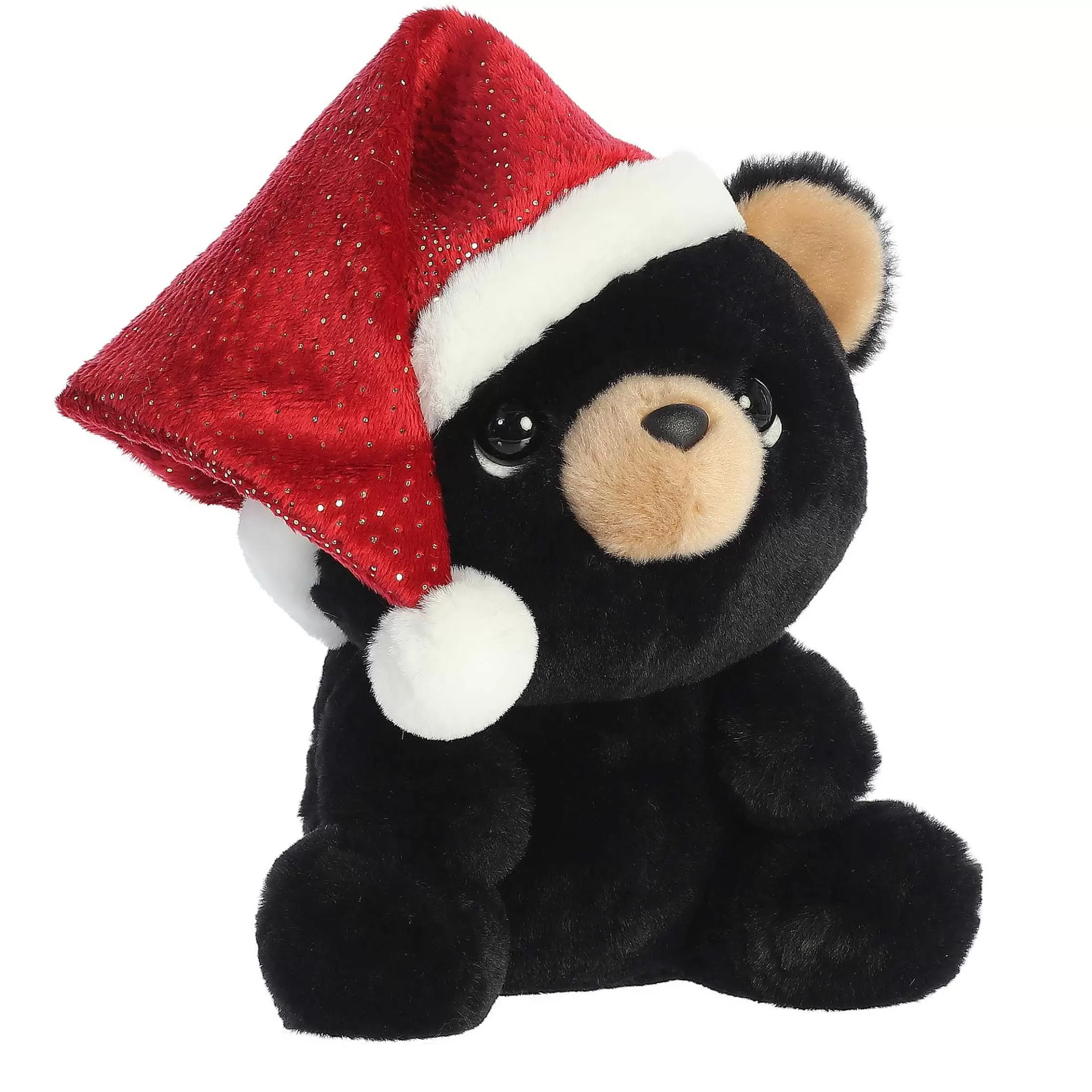 Aurora® - Holiday - Oversized Santa Hats - 11" Button Black Bear