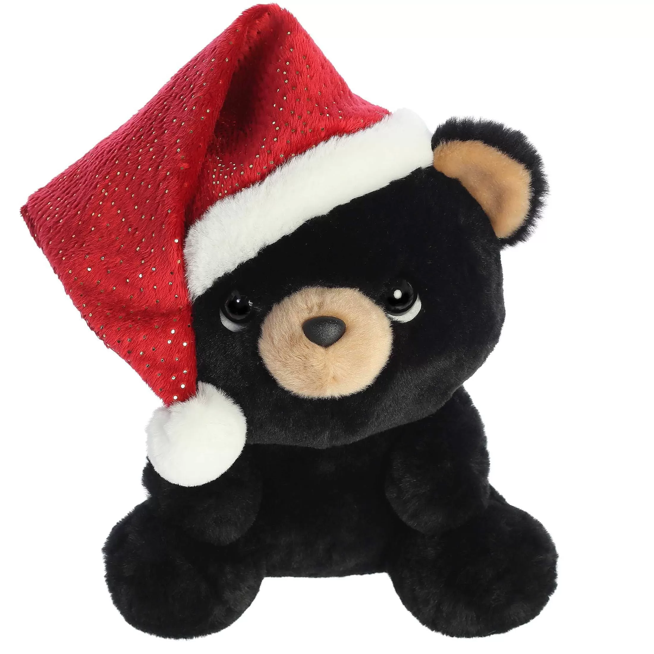 Aurora® - Holiday - Oversized Santa Hats - 11" Button Black Bear